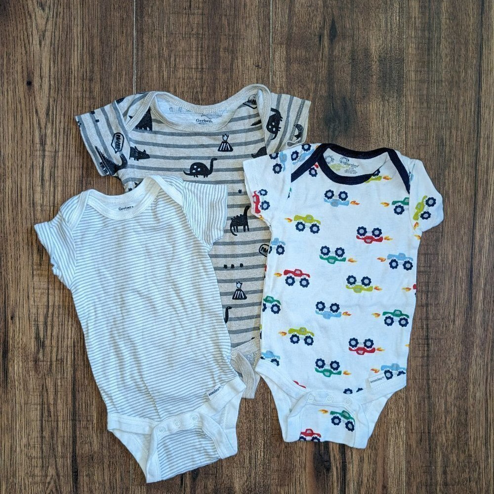 3-6M White Gerber 3-Piece Bodysuit